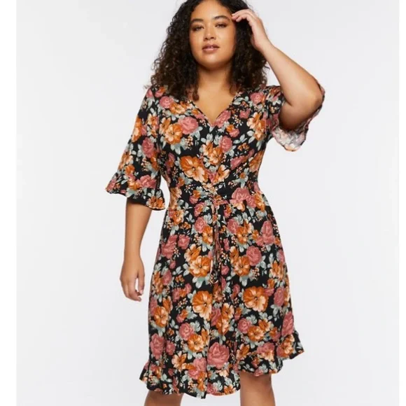 knee length dresses for ladies Tiered Ruffle Mini Dress